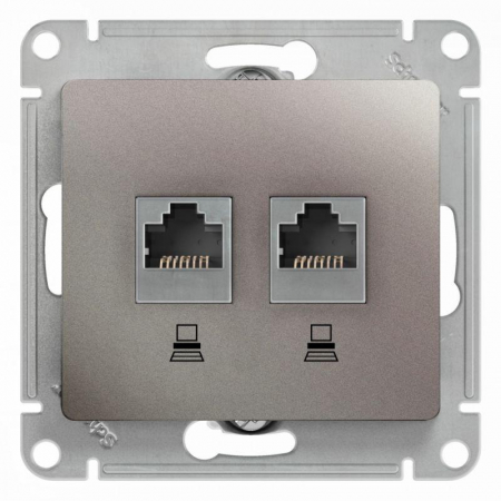 Розетка компьютерная 2-м Glossa RJ45 кат.5E механизм платина SE GSL001285KK Розетка компьютерная 2-м Glossa RJ45 кат.5E механизм платина SE GSL001285KK