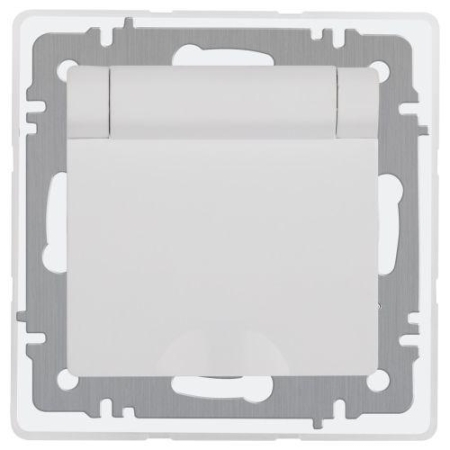 Розетка 1-м СП Accent 6-209-01 16А IP44 250В 2P+E Schuko с крышкой защ. штор. AL/CU бел. Intro Б0063553 Розетка 1-м СП Accent 6-209-01 16А IP44 250В 2P+E Schuko с крышкой защ. штор. AL/CU бел. Intro Б0063553