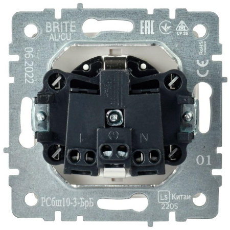Розетка BRITE РСбш10-3-БрБ 16А IP20 с заземл. защ. шторки с крышкой механизм бел. IEK BR-R16-16-K01 Розетка BRITE РСбш10-3-БрБ 16А IP20 с заземл. защ. шторки с крышкой механизм бел. IEK BR-R16-16-K01