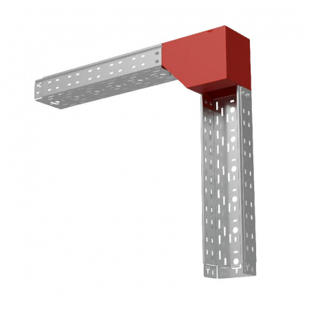 Угол для лотка вертикальный внешний левый с разворотом трассы на 90град. 150х80 сталь 1мм "ПЛЮС" VLPDplus90-80-150-L КМ PL3758