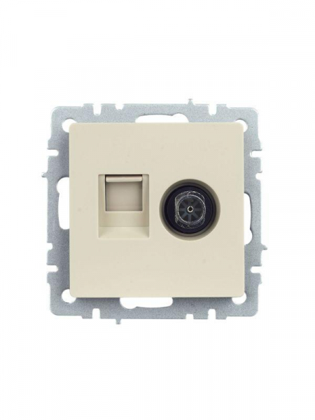 Розетка компьютерная + телевизионная 2-м Brite РТВ/РК12-БрКр RJ45 кат.5E + TV механизм беж. IEK BR-AK20-1-K10 Розетка компьютерная + телевизионная 2-м Brite РТВ/РК12-БрКр RJ45 кат.5E + TV механизм беж. IEK BR-AK20-1-K10