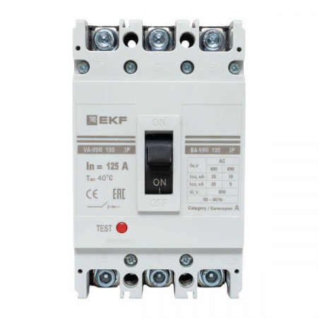 Выключатель автоматический 3п 100/125А 35кА ВА-99М PROxima EKF mccb99-100-125m Выключатель автоматический 3п 100/125А 35кА ВА-99М PROxima EKF mccb99-100-125m