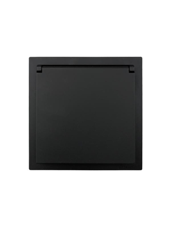 Розетка 1-мест. с/з с крышкой ПБТ СП ZIMA IP20 16А безвинт. зажим черн. бархат LEZARD 704-4288-123BQC