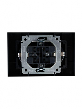 Розетка 2-м СП BRITE РСш12-3-БрМ 16А в сборе с заземл. защ. шторки маренго IEK BR-R24-16-K35-F