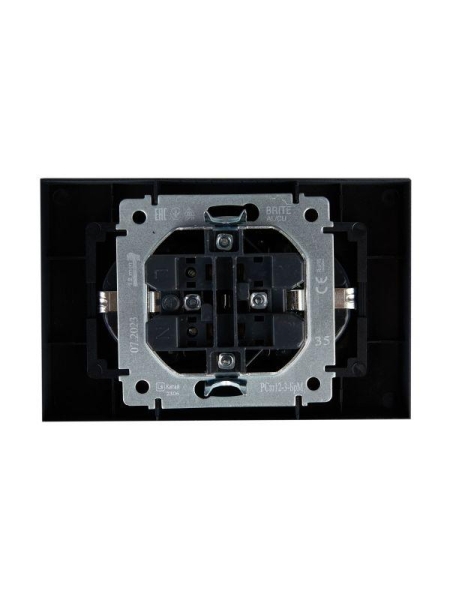 Розетка 2-м СП BRITE РСш12-3-БрМ 16А в сборе с заземл. защ. шторки маренго IEK BR-R24-16-K35-F