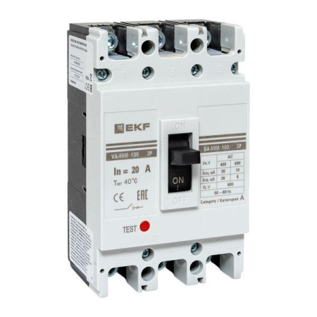 Выключатель автоматический 3п 100/20А 35кА ВА-99М PROxima EKF mccb99-100-20m Выключатель автоматический 3п 100/20А 35кА ВА-99М PROxima EKF mccb99-100-20m