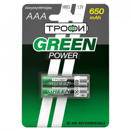 Аккумулятор AAA/HR03-2BL 650мА.ч (блист.2шт) Трофи Б0019499 Аккумулятор AAA/HR03-2BL 650мА.ч (блист.2шт) Трофи Б0019499
