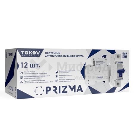 Выключатель автоматический модульный 1п C 4А 4.5кА PRIZMA TOKOV ELECTRIC TKE-PZ45-MCBI-1-4-C