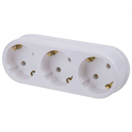 Разветвитель 3-м с заземл. 16А IP20 линейный бел. Rexant 11-1079 Разветвитель 3-м с заземл. 16А IP20 линейный бел. Rexant 11-1079