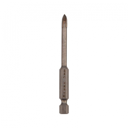 Сверло по стеклу и керамике 5мм 4 грани шестигранный хвостовик Kranz KR-91-0648