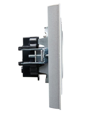 Розетка СП BRITE РСР10-1-0-БрА 10А в сборе без заземл. без защ. шторок алюм. IEK BR-R10-10-K47-F