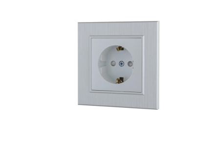 Розетка 1-м Karea LINE STAR с заземл. жемчуж. Makel 86100028 Розетка 1-м Karea LINE STAR с заземл. жемчуж. Makel 86100028