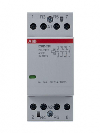 Контактор ESB25-22N-06 модульный (25А АС-1 2НО+2НЗ) катушка 230В AC/DC ABB 1SAE231111R0622 Контактор ESB25-22N-06 модульный (25А АС-1 2НО+2НЗ) катушка 230В AC/DC ABB 1SAE231111R0622