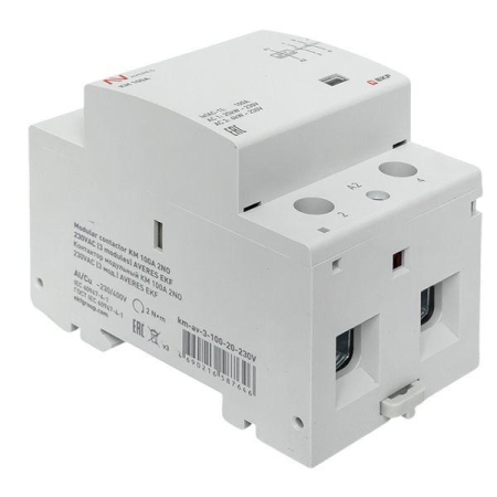 Контактор модульный КМ 100А 2NО 230В AC (3 мод.) AVERES EKF km-av-3-100-20-230V Контактор модульный КМ 100А 2NО 230В AC (3 мод.) AVERES EKF km-av-3-100-20-230V