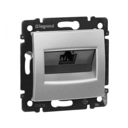 Розетка компьютерная 1-м СП Valena RJ45 кат.5E UTP на винтах механизм алюм. Leg 770238 Розетка компьютерная 1-м СП Valena RJ45 кат.5E UTP на винтах механизм алюм. Leg 770238