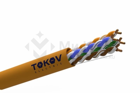 Кабель витая пара U/UTP 4х2х24AWG(0.48мм) кат.5E нг(А)-HF (LSZH) indoor Fluke tested 305м (м) TOKOV ELECTRIC TKE-C10-U/UTP-42-5E-305-LSZH