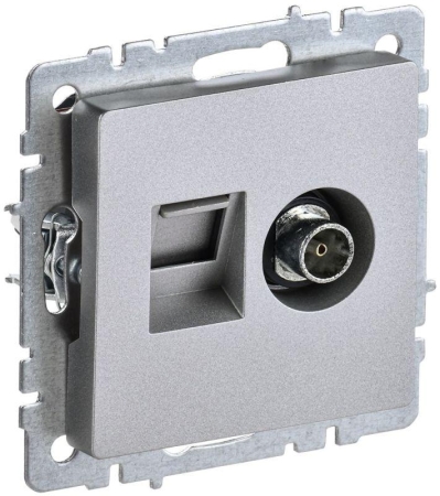Розетка компьютерная + телевизионная 2-м Brite РТВ/РК12-БрА RJ45 кат.5E + TV механизм алюм. IEK BR-AK20-1-K47 Розетка компьютерная + телевизионная 2-м Brite РТВ/РК12-БрА RJ45 кат.5E + TV механизм алюм. IEK BR-AK20-1-K47