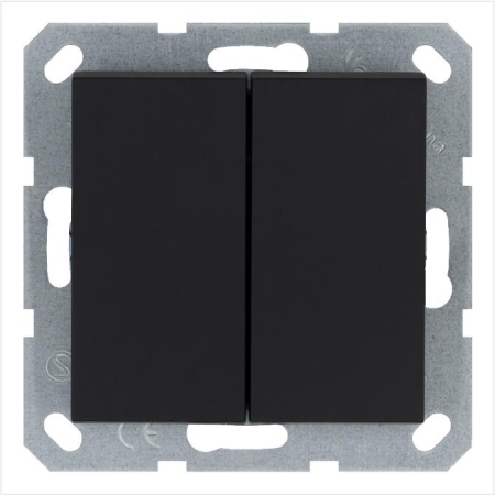 Переключатель перекрестный 2-кл. 10А IP20 механизм черн. матов. soft touch Jasmart G3014PB Переключатель перекрестный 2-кл. 10А IP20 механизм черн. матов. soft touch Jasmart G3014PB