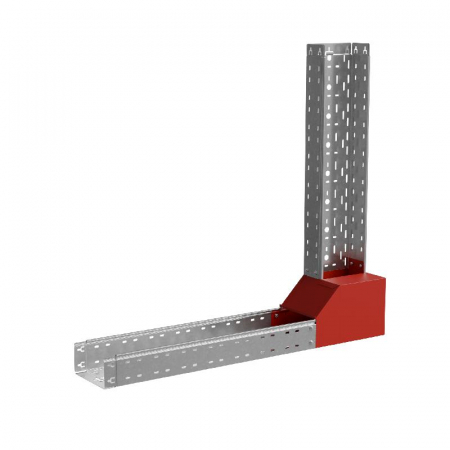 Угол для лотка вертикальный внутренний левый с разворотом трассы на 90град. 300х80 сталь 1мм "ПЛЮС" NLPDplus90-80-300-L КМ PL3847