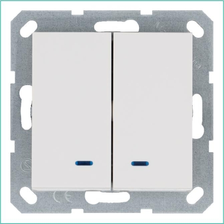Выключатель 2-кл. 10А IP20 с подсветкой механизм бел. глянцевый Jasmart G3023NW Выключатель 2-кл. 10А IP20 с подсветкой механизм бел. глянцевый Jasmart G3023NW
