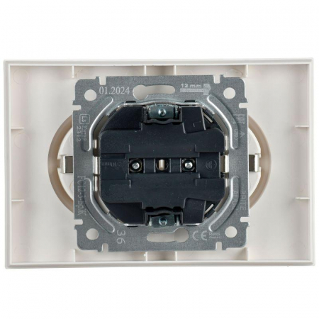 Розетка 2-м СП BRITE РС12-3-БрЖ 16А в сборе с заземл. без защ. шторок жемчуж. IEK BR-R21-16-K36-F