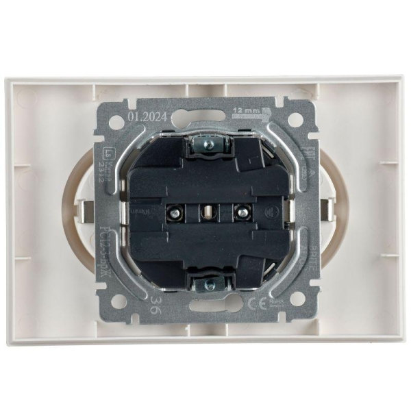 Розетка 2-м СП BRITE РС12-3-БрЖ 16А в сборе с заземл. без защ. шторок жемчуж. IEK BR-R21-16-K36-F