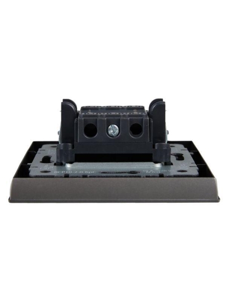 Выключатель 2-кл. СП BRITE ВСР10-2-0-БрС 10А в сборе сталь IEK BR-V20-0-10-K46-F