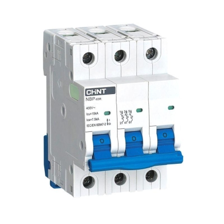 Выключатель автоматический модульный 3п 8In 16А 15кА NBP-63R CHINT 352392 Выключатель автоматический модульный 3п 8In 16А 15кА NBP-63R CHINT 352392