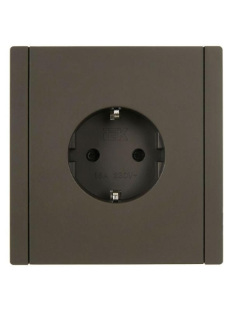 Розетка СП FORTE&PIANO FP315 16А с заземл. защ. шторки винт. крепл. сер. IEK FP-R14-16-K03
