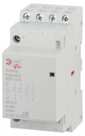 Контактор модульный КМ25-40 AC PRO NO-902-298 ЭРА Б0049163 Контактор модульный КМ25-40 AC PRO NO-902-298 ЭРА Б0049163