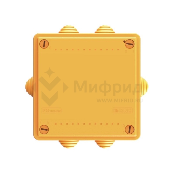 Коробка ответвительная FS 100х100х50мм IP55 6п 450В 6А 4кв.мм с кабельными вводами и клеммниками пластик. DKC FSB11604