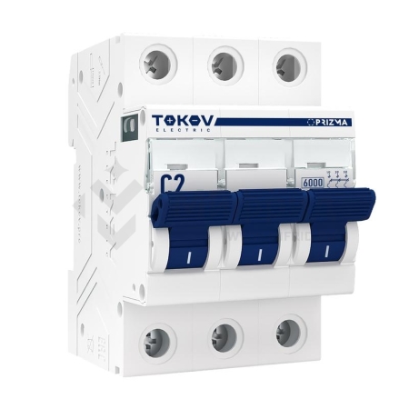 Выключатель автоматический модульный 3п C 2А 6кА PRIZMA TOKOV ELECTRIC TKE-PZ60-MCBI-3-2-C