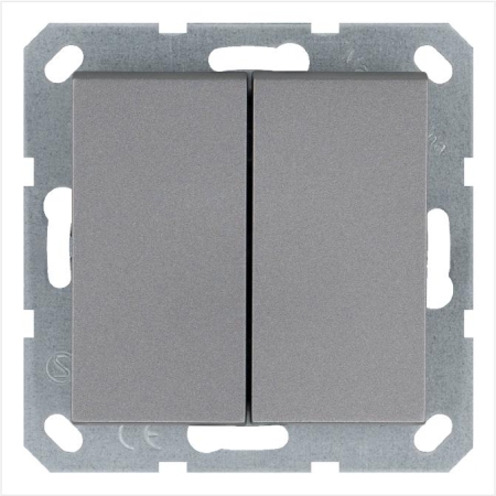 Переключатель перекрестный 2-кл. 10А IP20 механизм алюм. Jasmart G3014S Переключатель перекрестный 2-кл. 10А IP20 механизм алюм. Jasmart G3014S