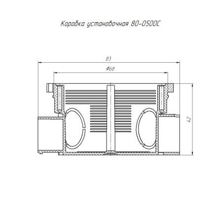 Коробка установочная СП 80-0500С безгалогенная (HF) 68х42 с саморезами Промрукав 80-0500С