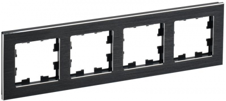 Рамка 4-м BRITE РУ-4-1-БрЧ металл черн. IEK BR-M42-M-K02 Рамка 4-м BRITE РУ-4-1-БрЧ металл черн. IEK BR-M42-M-K02
