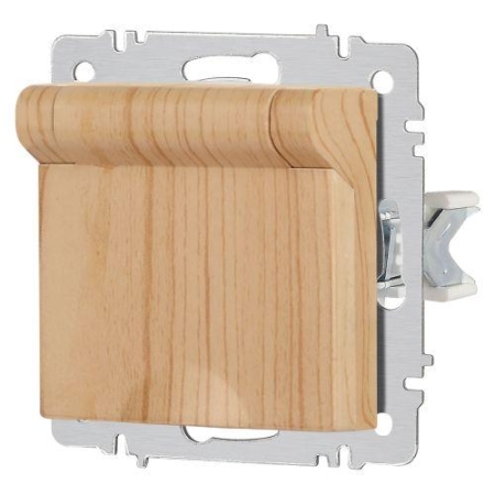 Розетка 1-м СП Accent 6-203-11 16А IP20 250В 2P+E Schuko с крышкой AL/CU сосна Intro Б0063479 Розетка 1-м СП Accent 6-203-11 16А IP20 250В 2P+E Schuko с крышкой AL/CU сосна Intro Б0063479