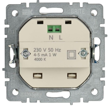 Подсветка светодиодная BRITE встраив. ПЛ20-БрКр механизм беж. IEK BR-FL20-K10 Подсветка светодиодная BRITE встраив. ПЛ20-БрКр механизм беж. IEK BR-FL20-K10