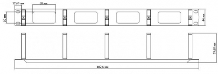 Организатор CM-1U-PL кабельный с пласт. кольцами 19дюйм 1U Hyperline 15446 Организатор CM-1U-PL кабельный с пласт. кольцами 19дюйм 1U Hyperline 15446
