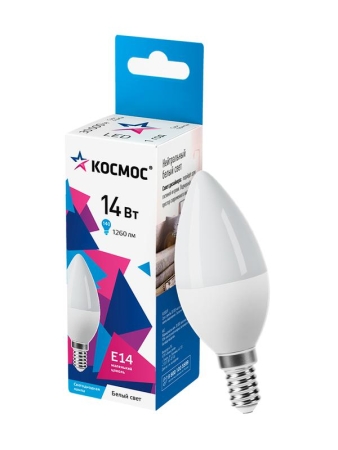Лампа светодиодная CN 14Вт E14 4500К 1260лм 174-265В КОСМОС LkecLED14wCNE1445