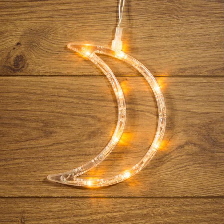 Фигура светодиод. "Месяц" на присоске (батарейки 3хААА в компл.) 8LED 185х145х10мм тепло-бел. 1Вт 4.5В IP20 NEON-NIGHT 501-014