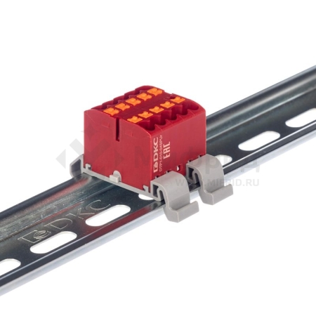 Блок распределительный зажим push-in 10 точек подключения 2.5кв.мм красн. DKC DTP1-010-04SPUR