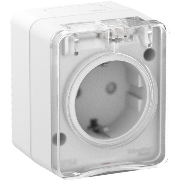 Розетка 1-м ОП AtlasDesign PROFI 16А IP54 250В заземл. защ. шторки бел. SE ATN540145