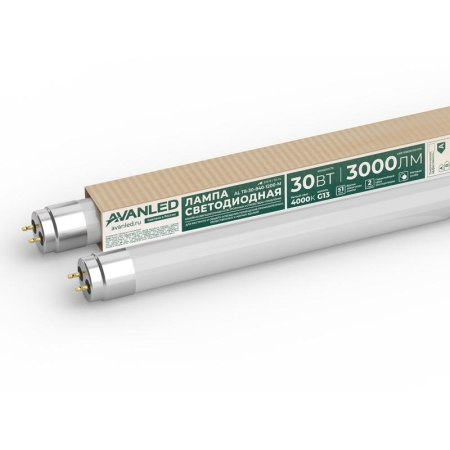 Лампа светодиодная AL Т8-30-840-1200-М 30Вт матовая 4000К нейтр. бел. G13 AVANLED 11112405 Лампа светодиодная AL Т8-30-840-1200-М 30Вт матовая 4000К нейтр. бел. G13 AVANLED 11112405