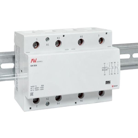 Контактор модульный КМ 80А 2NO+2NC 230В AC (6 мод.) AVERES EKF km-av-6-80-22-230V Контактор модульный КМ 80А 2NO+2NC 230В AC (6 мод.) AVERES EKF km-av-6-80-22-230V