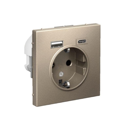 Розетка ArtGallery 16А с 2-мя заряд. устройствами USB A+C 5В/2.4А/3А 2х5В/1.5А механизм шампань SE GAL000532 Розетка ArtGallery 16А с 2-мя заряд. устройствами USB A+C 5В/2.4А/3А 2х5В/1.5А механизм шампань SE GAL000532