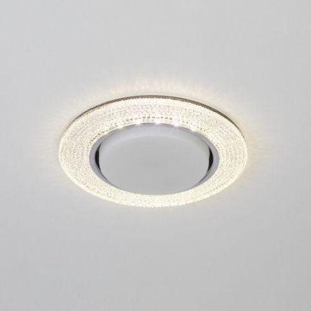 Светильник точечный DK LD53 WH GX53 встраив. со светодиод. подсветкой бел. ЭРА Б0057475