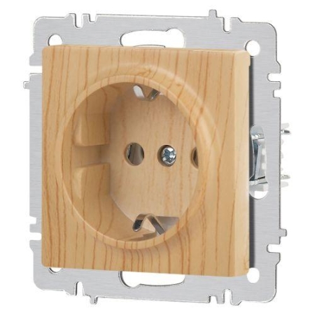 Розетка 1-м СП Accent 6-202-11 16А IP20 250В 2P+E Schuko сосна Intro Б0063706 Розетка 1-м СП Accent 6-202-11 16А IP20 250В 2P+E Schuko сосна Intro Б0063706