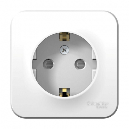 Розетка 1-м ОП Blanca 16А IP20 250В с заземл. защ. шторки бел. SE BLNRA011101
