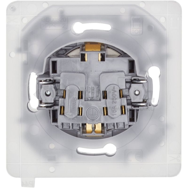 Розетка 1-м СП Inspiria 16А IP44 250В 2P+E защ. шторки с крышкой немецк. стандарт механизм сл. кость IEK 673741