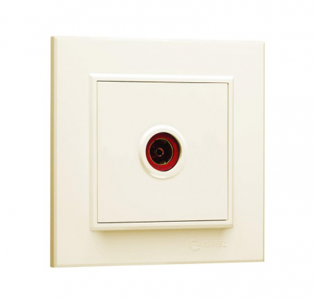 Розетка телевизионная проходная TV 1-м СП Karea IP20 6дБ крем. Makel 56010007 Розетка телевизионная проходная TV 1-м СП Karea IP20 6дБ крем. Makel 56010007